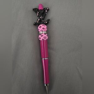 Designer Inspired Black and Pink Designer Pen